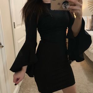 Lulus Ruffle Sleeve Body Con Dress